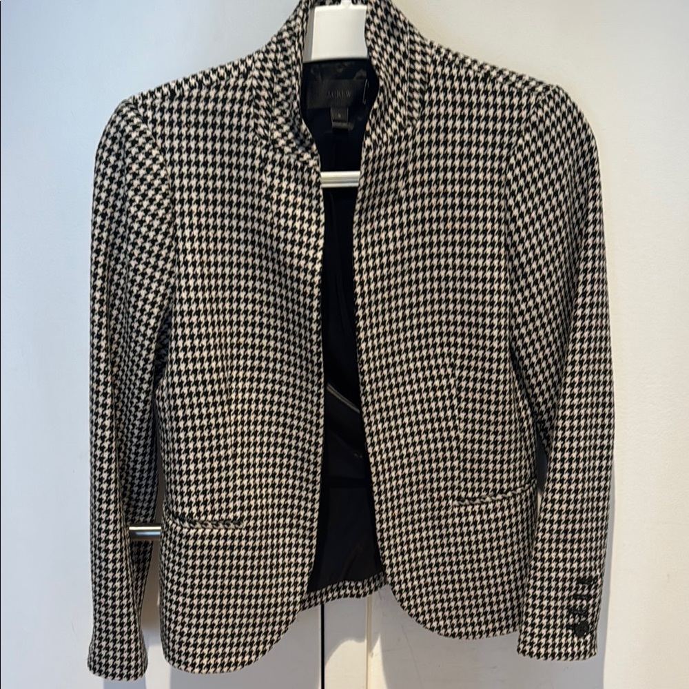J CREW Houndstooth Wool Blazer Size 0